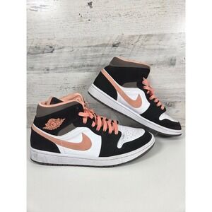 Nike Womens Air Jordan 1 Mid SE DH0210-100 White Basketball Shoes Sneakers Sz 12